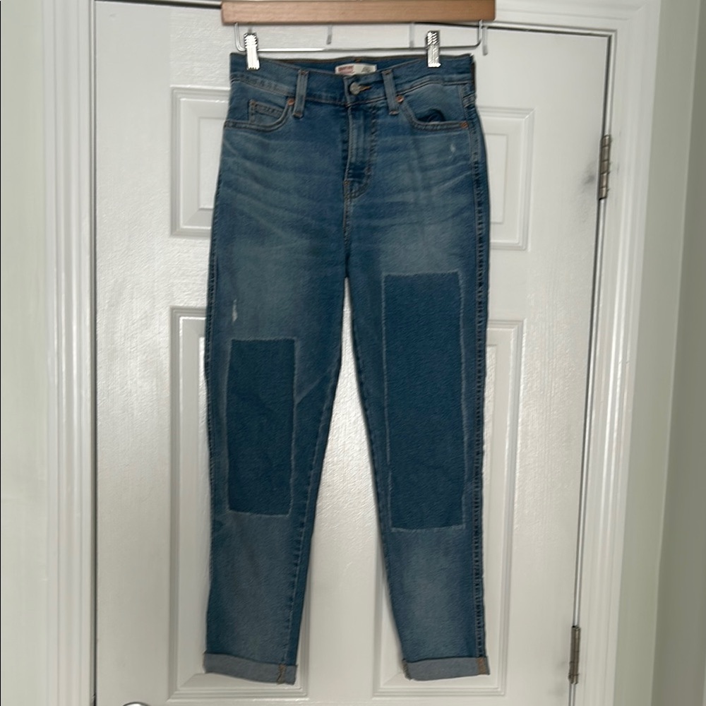 Women's Blue Jeans with Patchwork by Levi Strauss size 0-W25